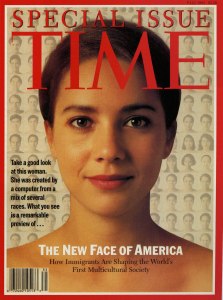 Time Magazine cover with a composit photograph of a woman's face generated from multiple racial and ethnic characteristics